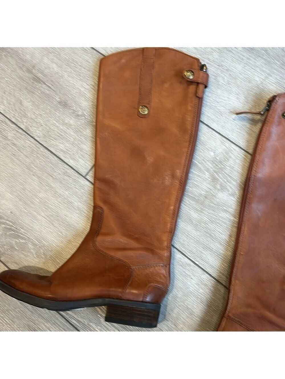 Sam Edelman penny wide soft camel leather riding boots size 5 - Picture 4 of 11